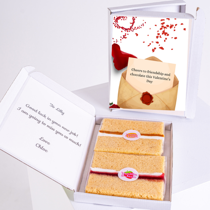 Valentine's Day cake gift for Lilly with a sweet note