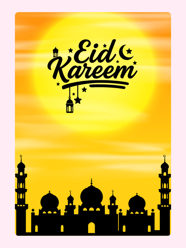 Eid Kareem card with mosque silhouette, 3_10614bc6