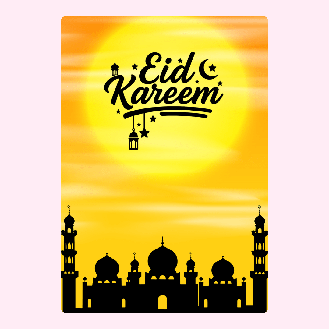 Eid Kareem card with mosque silhouette, 3_10614bc6