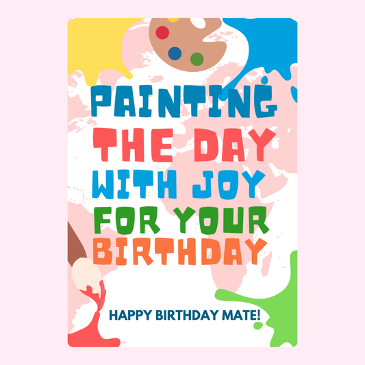 Birthday card with painting theme