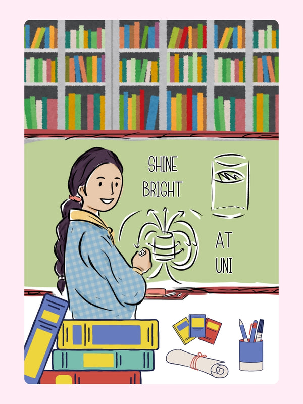 Shine Bright at Uni Cake Card, good luck