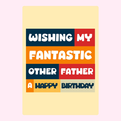 Colourful birthday message for father with fun text design.
