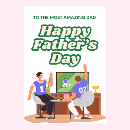 Father's Day card with football, Happy Father's Day