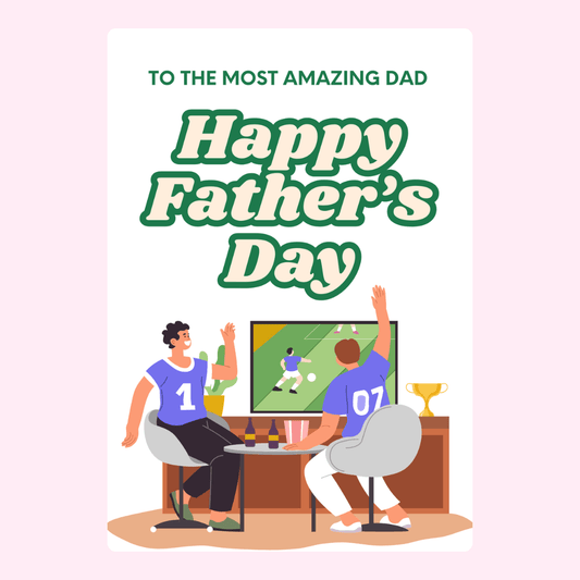 Father's Day card with football, Happy Father's Day