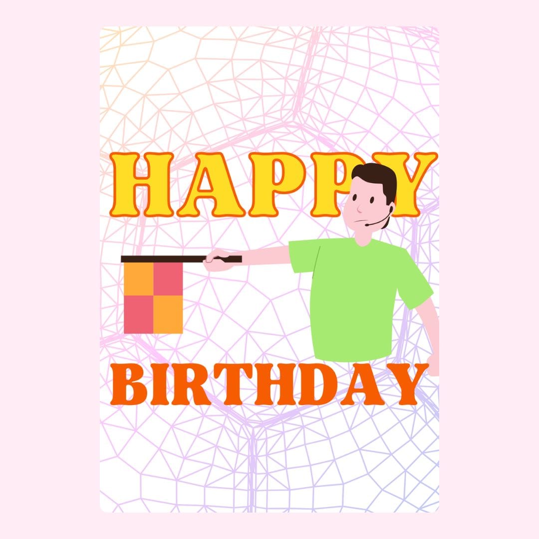 Happy Birthday card with referee, image 3