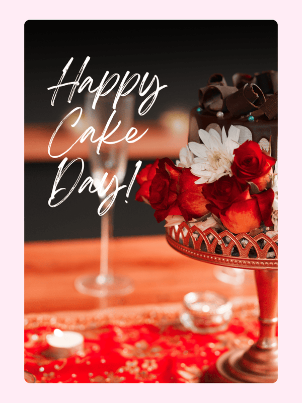 Happy Cake Day Chocolate Roses Cake Card, birthday