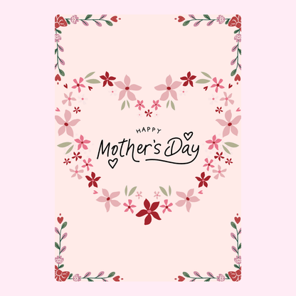 Mother's Day card with floral heart design