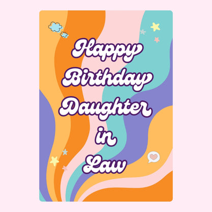 Colourful birthday message for daughter-in-law.