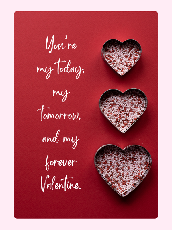 Valentine's Day card with heart-shaped sprinkles, My Forever Valentine