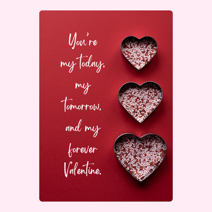 Valentine's Day card with heart-shaped sprinkles, My Forever Valentine