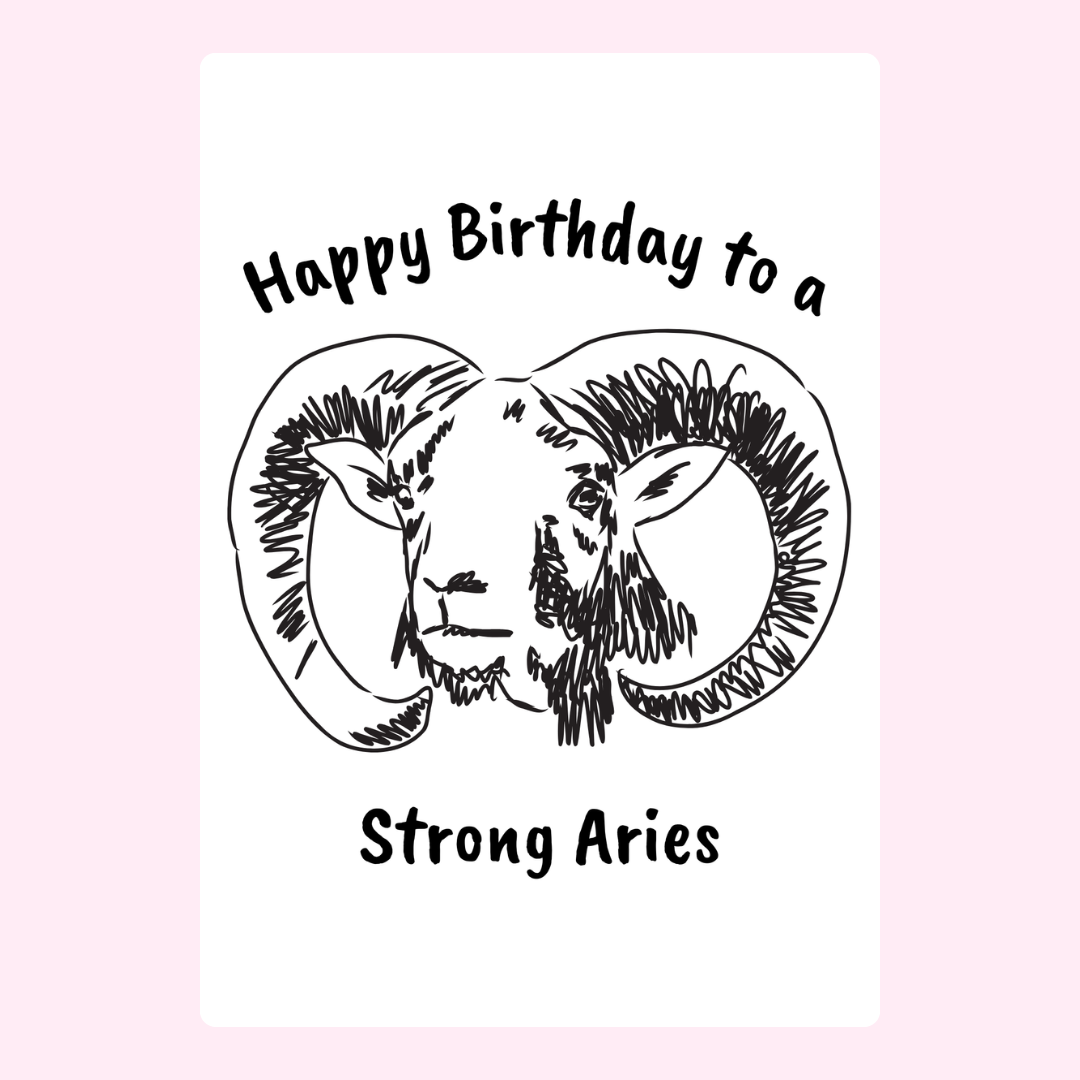 Birthday card for a Strong Aries