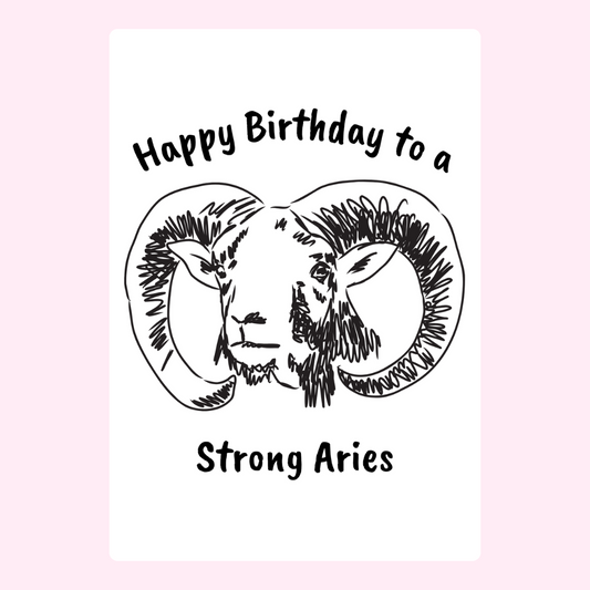 Birthday card for a Strong Aries