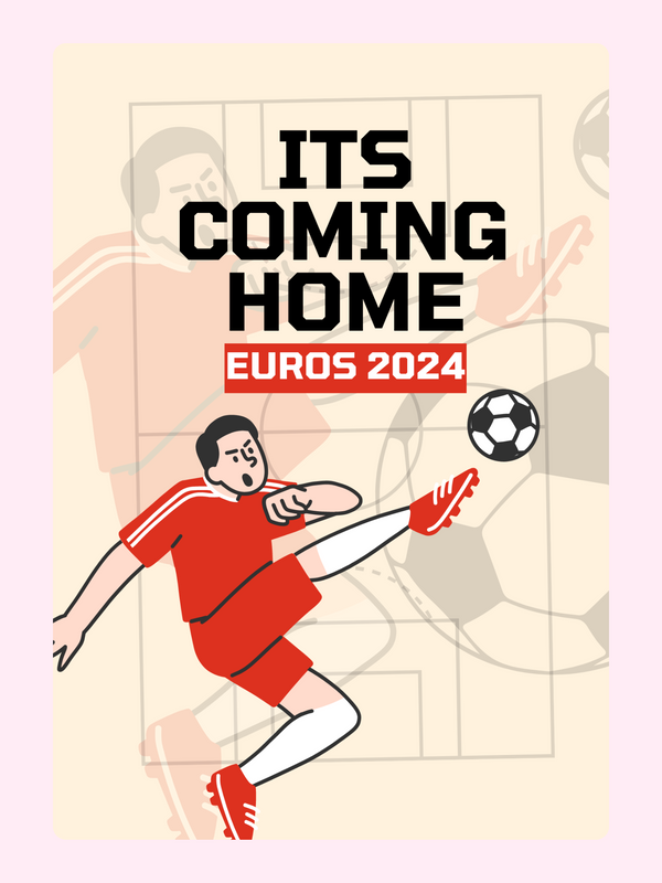 Euros 2024 It's Coming Home soccer graphic -...
