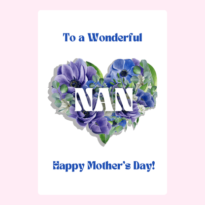 Mother's Day card for Nan with floral heart