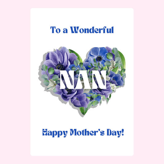 Mother's Day card for Nan with floral heart