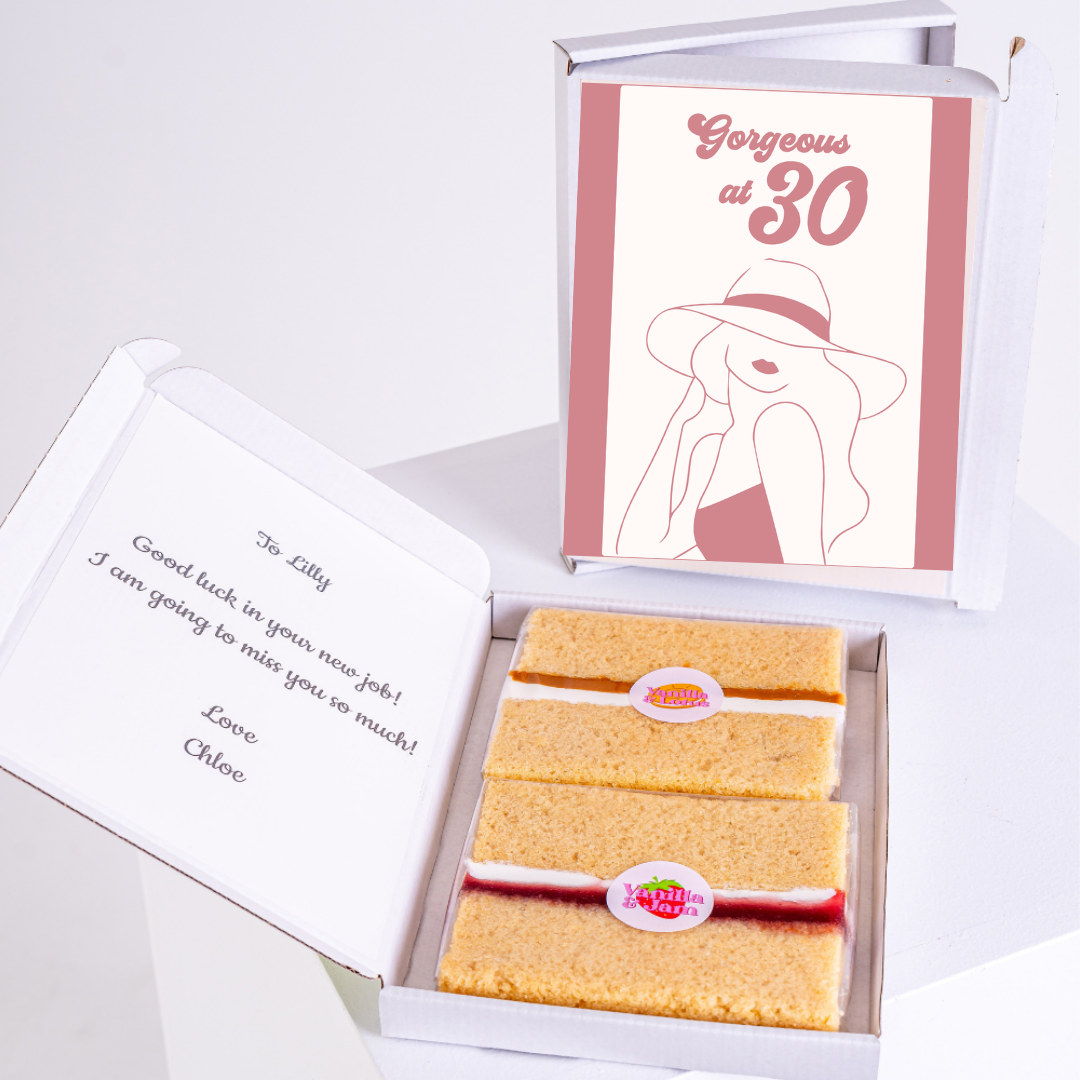 Cake and card gift set Gorgeous at 30 for Lilly