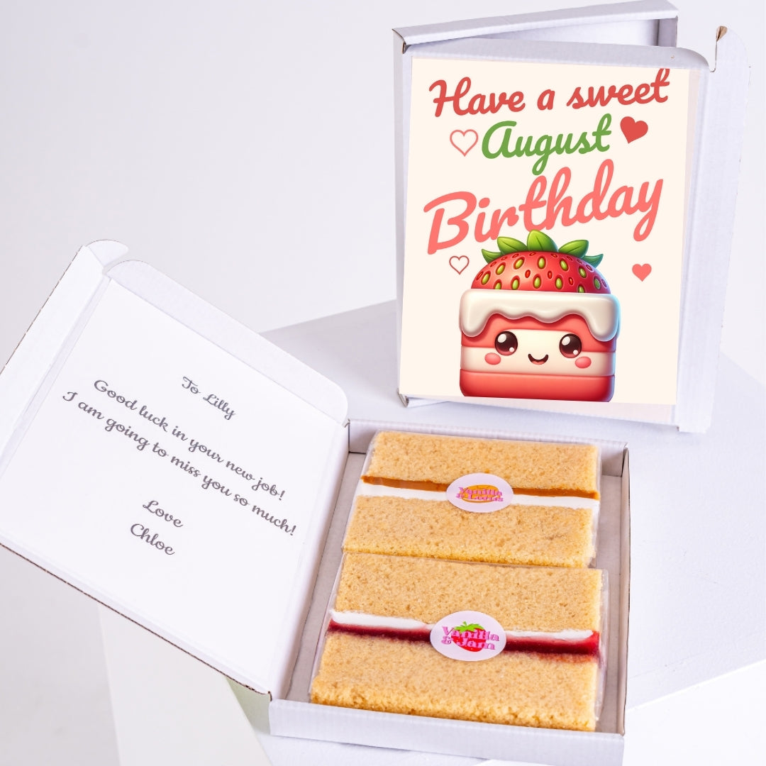 Vanilla sponge slices in gift box