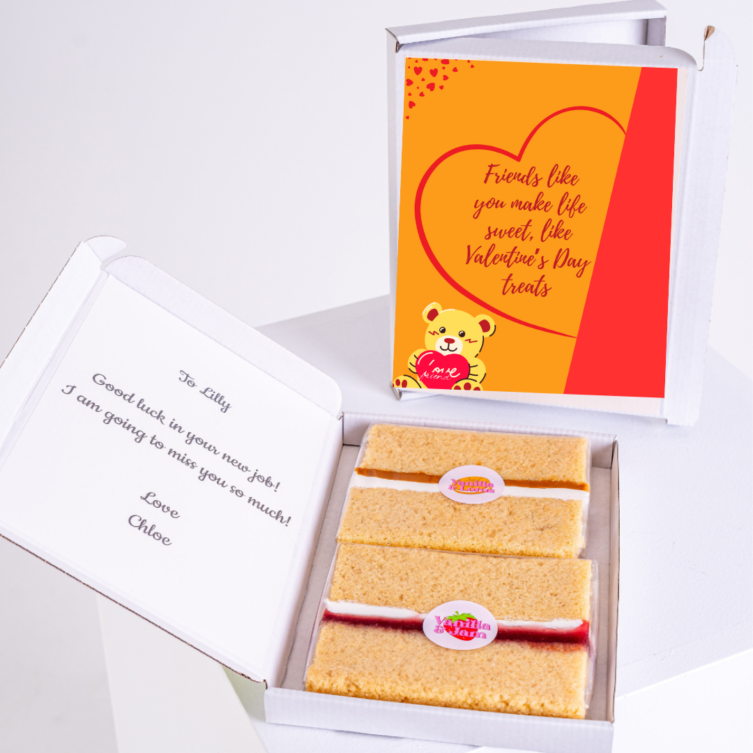 Valentine's Day treats gift box with a note to Lilly.