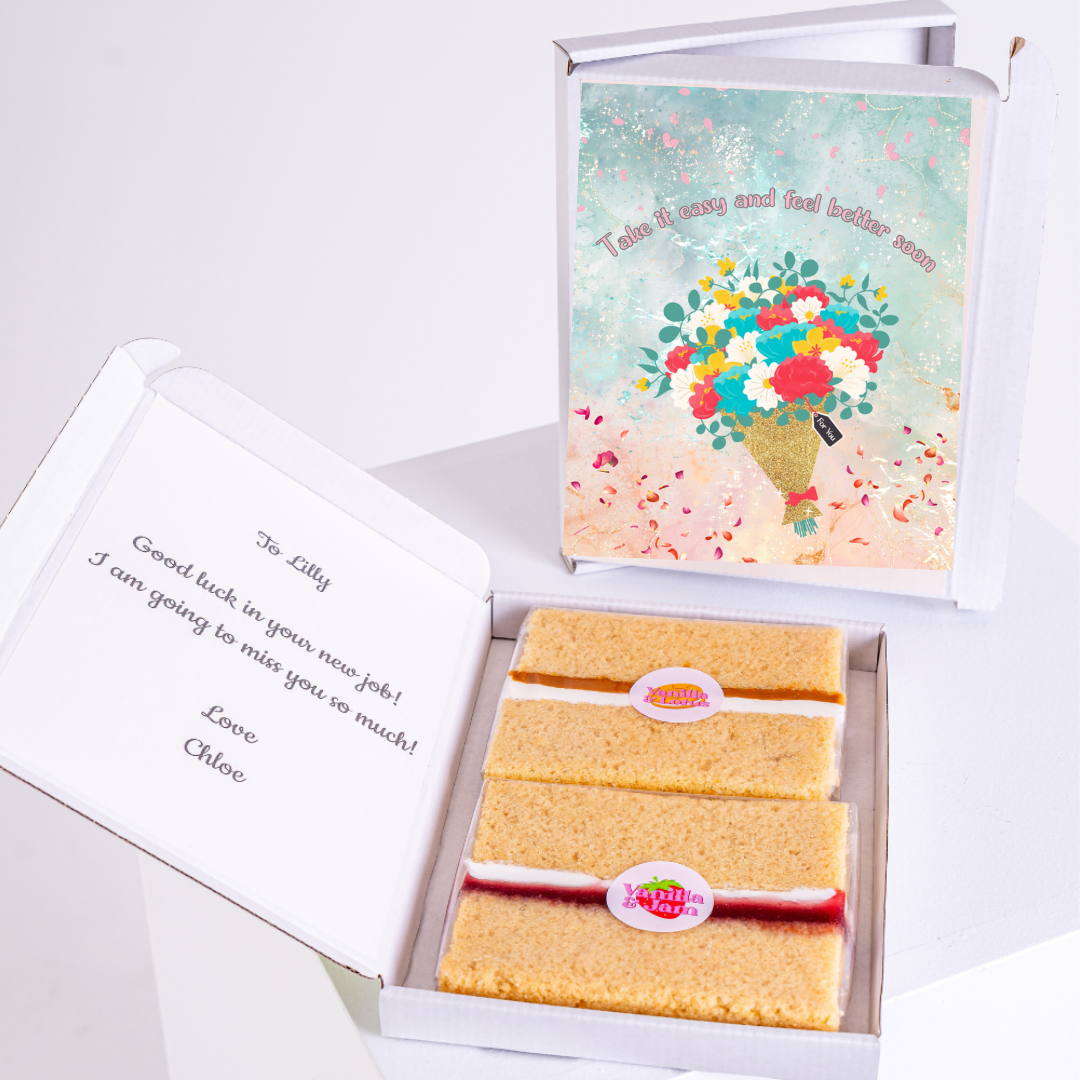 Cake gift box for Lilly, Get Well Soon card,...