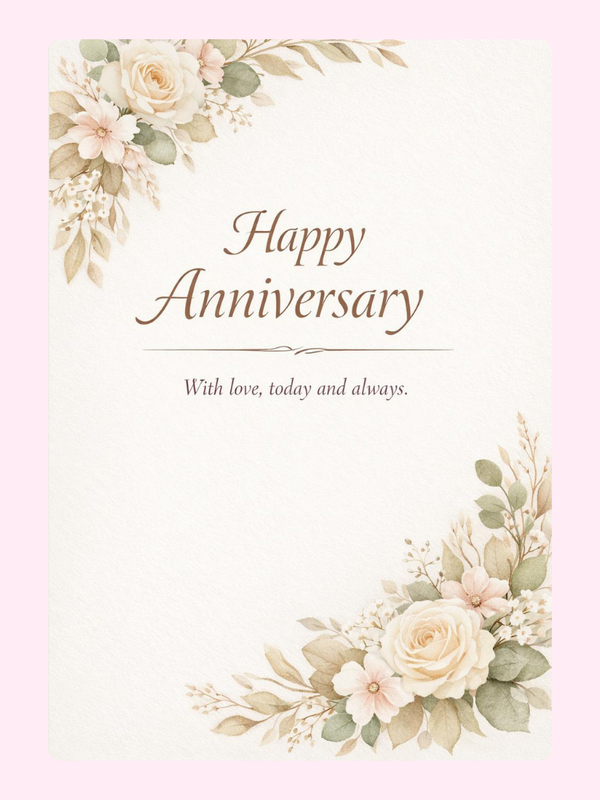 With Love Today And Always Anniversary Cake Card letterbox cake card with freshly baked cake slices