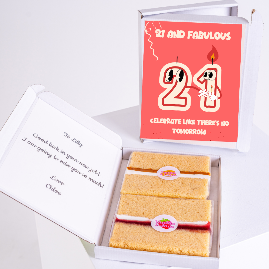 21st birthday cake & card gift, 21 and Fabulous for Lilly, new job, from Chloe