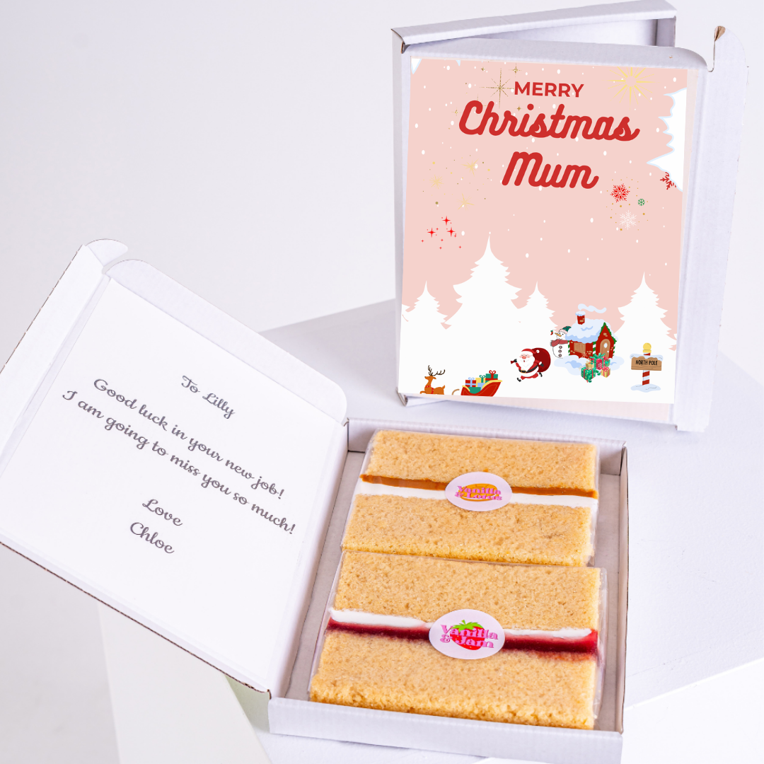 Christmas gift box for Mum with cake and message, 41