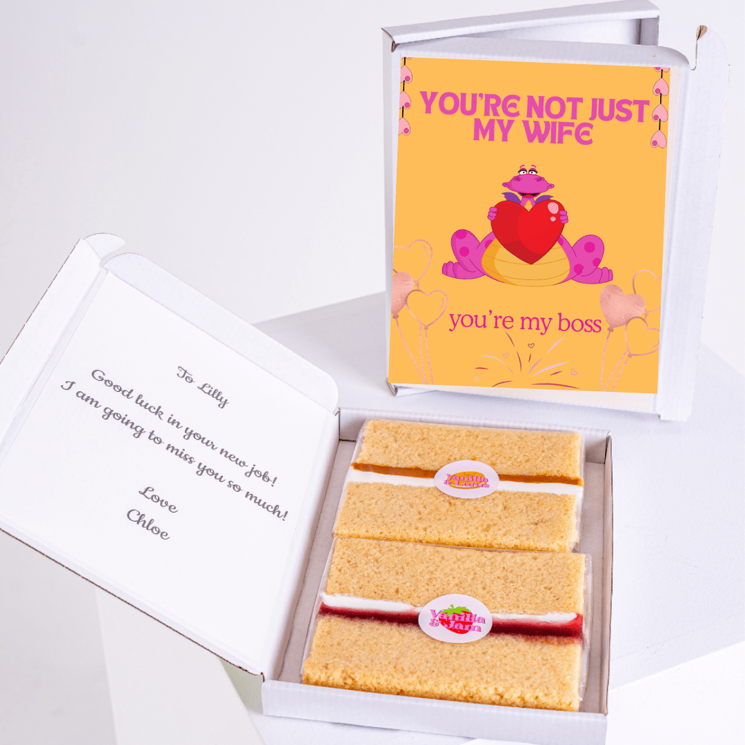 Cake gift box for Lilly with You're not just my wife, you're my boss card.