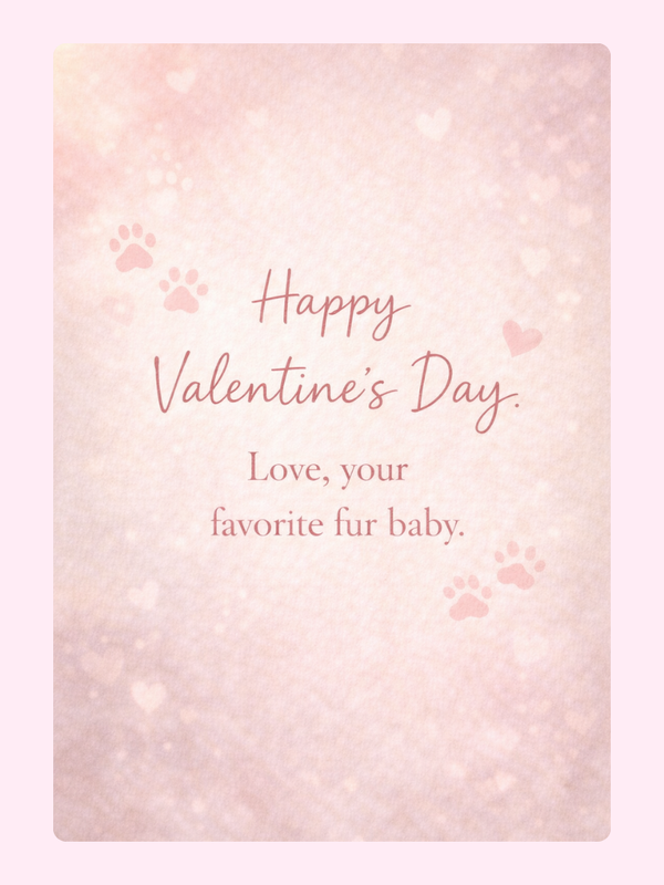 Love Your Favourite Fur Baby Cake Card, Valentine's Day