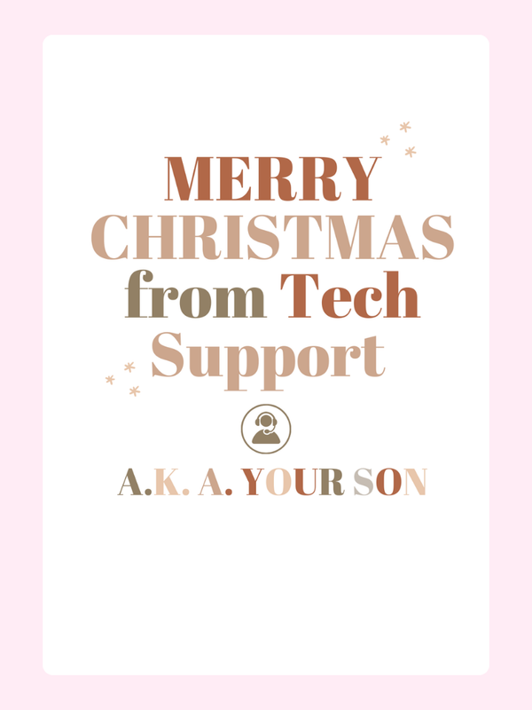 Christmas Tech Support Cake Card