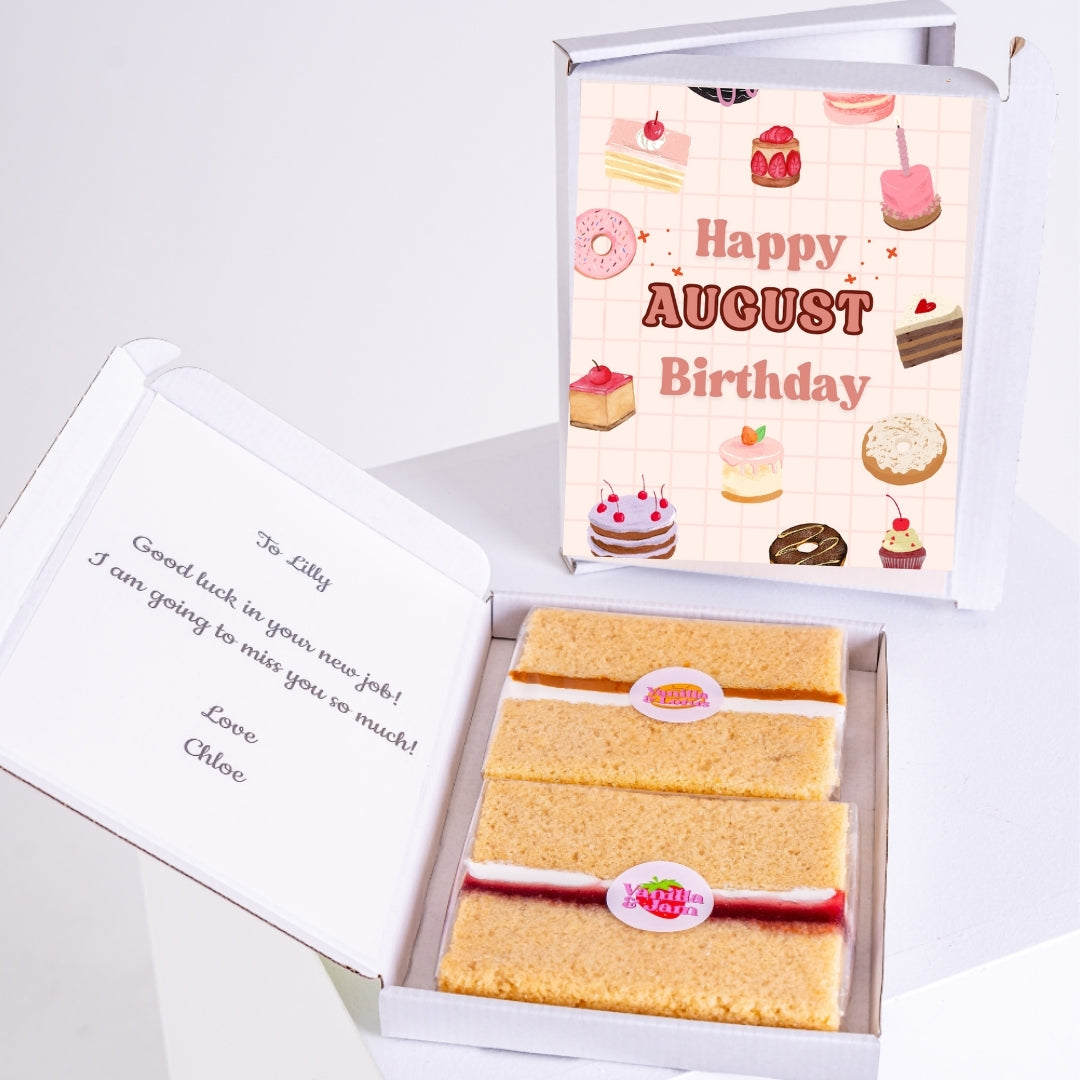 Vanilla sponge slices in gift box