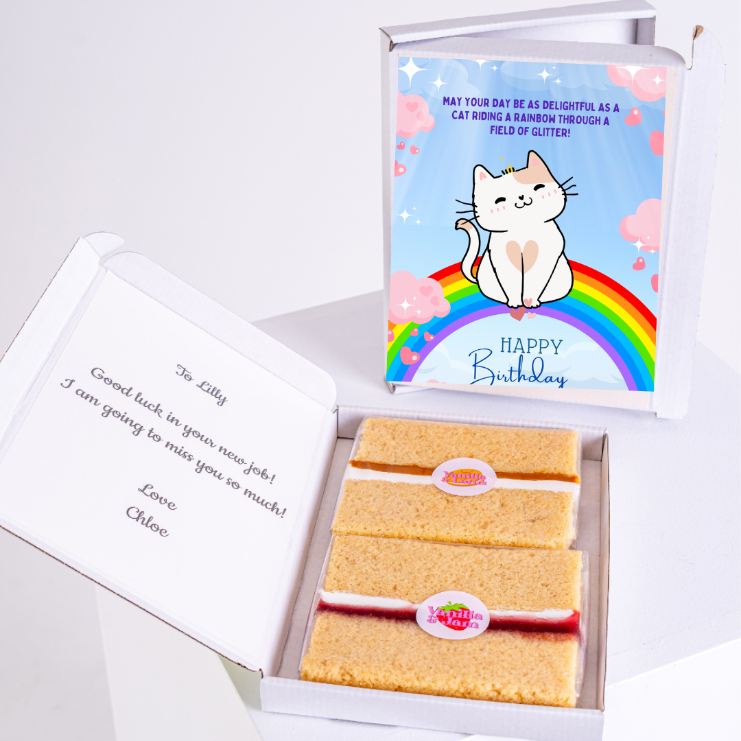 Birthday cake box with cat card for Lilly, 41_d8c37902