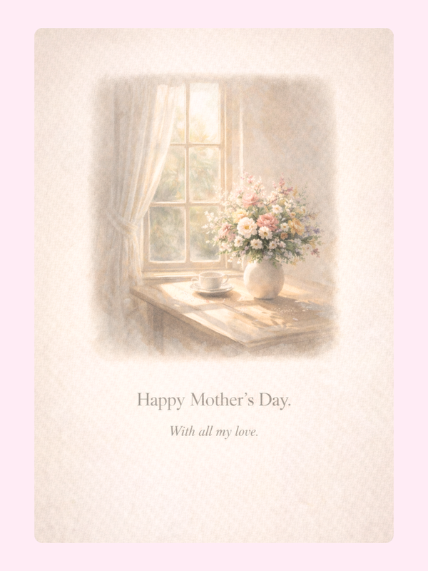 Window Bouquet With All My Love Cake Card, Mother's Day