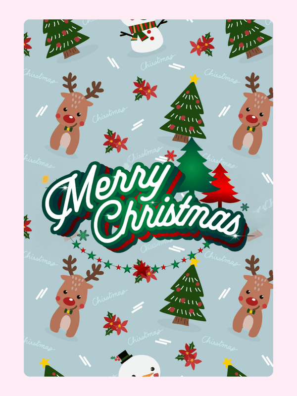 Merry Christmas Deer Cake Card