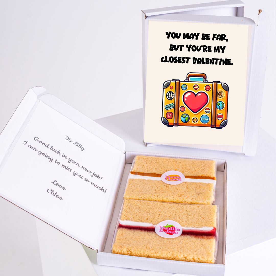 Valentine's gift box for Lilly with cake & Closest Valentine card.