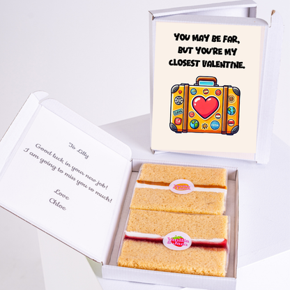 Valentine's gift box for Lilly with cake & Closest Valentine card.