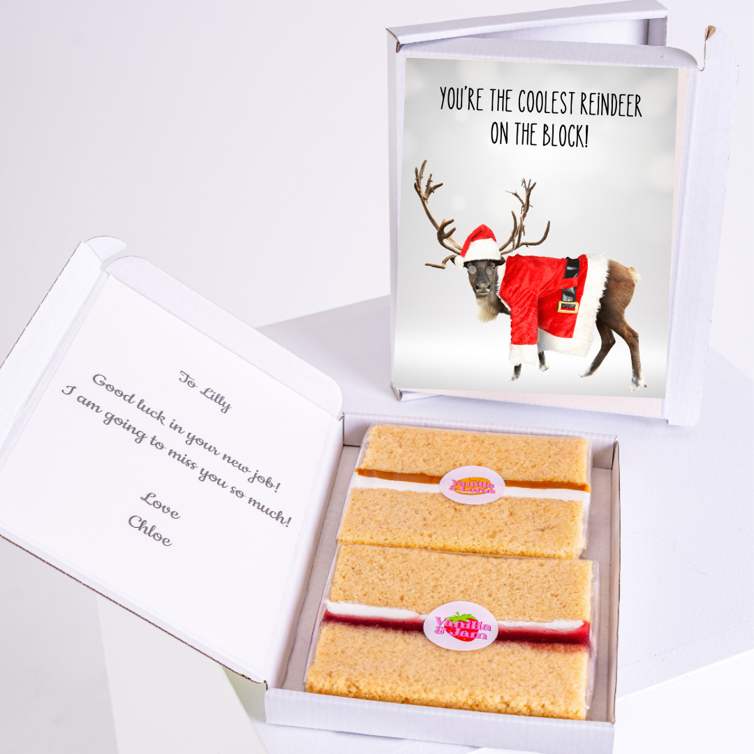 Going away cake & reindeer card for Lilly