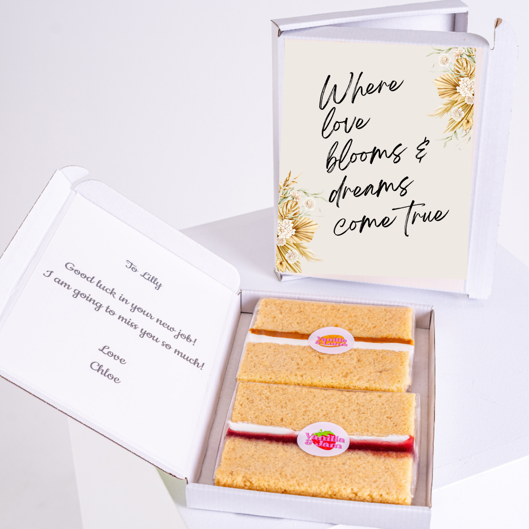 Cake and card gift for Lilly, Where love blooms & dreams come true