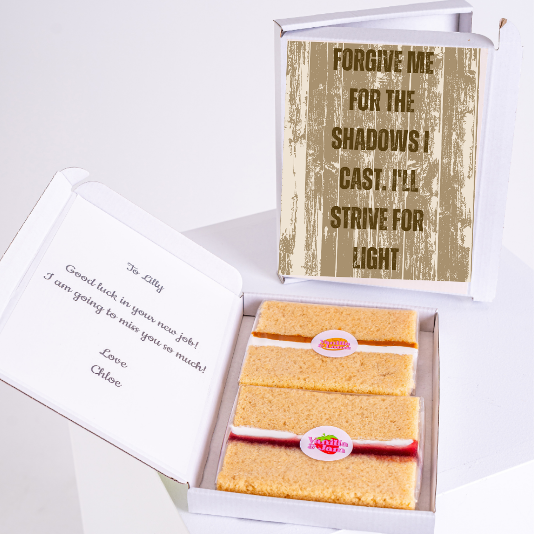 Farewell cake gift for Lilly with quote and message