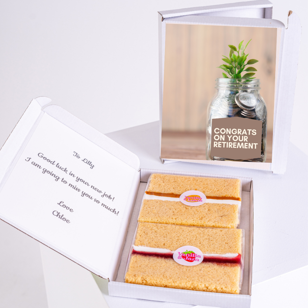 Retirement cake gift with a Congrats on Your Retirement message.