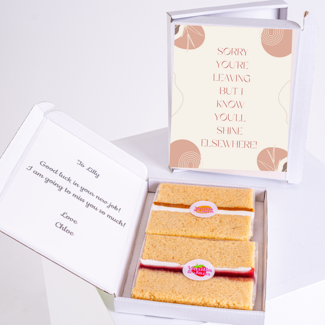 Leaving gift cake for Lilly with note from Chloe
