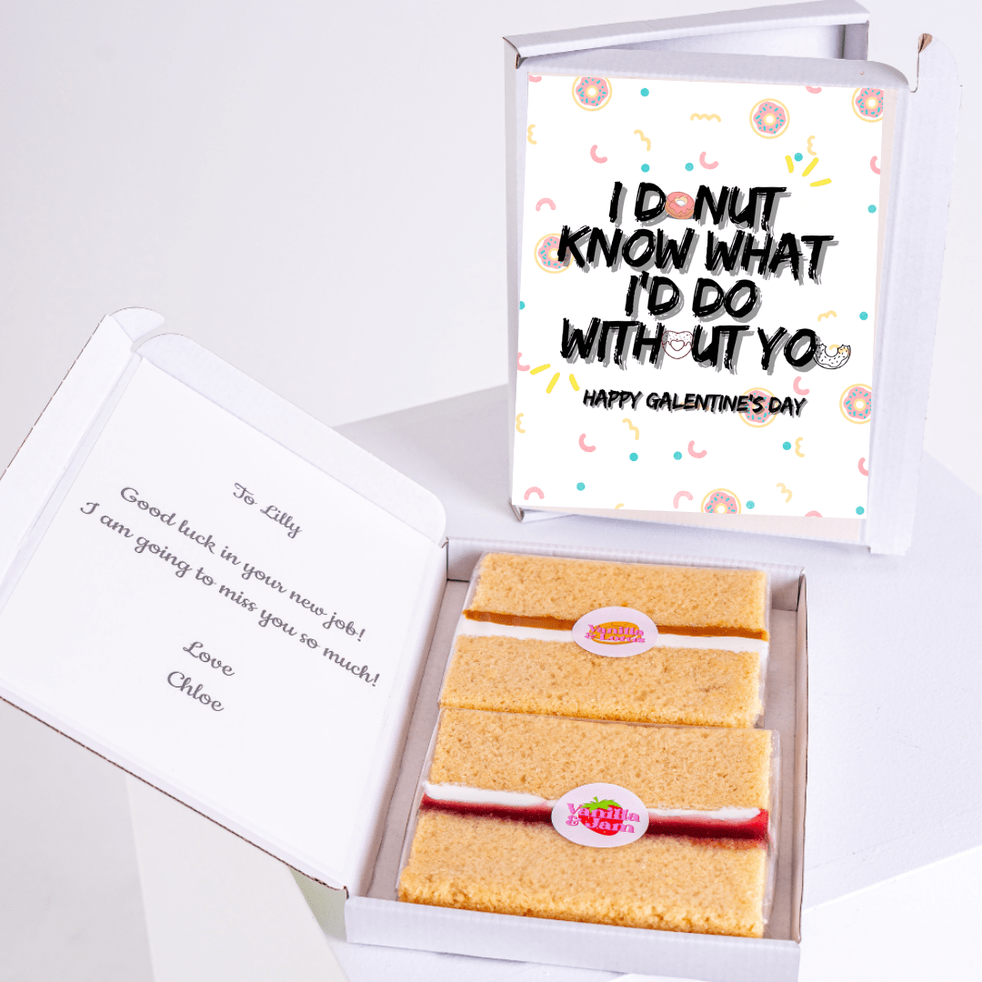 Galentine's Day cake gift for Lilly, with card and note.