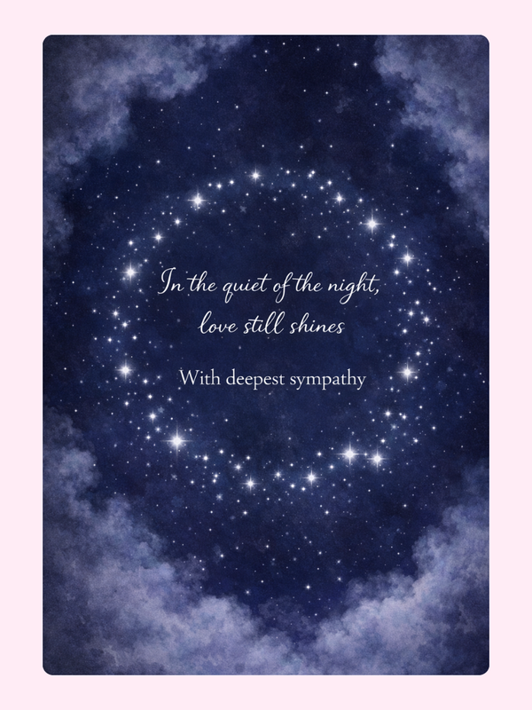 Love Still Shines Starry Sympathy Cake Card