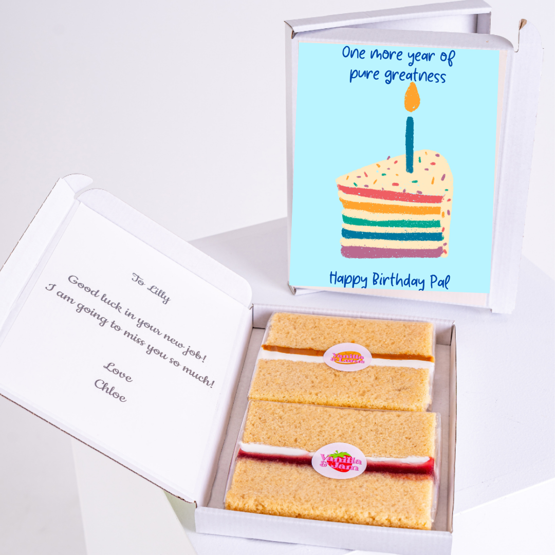 Birthday cake gift set with card wishing Happy Birthday Pal and Good luck...