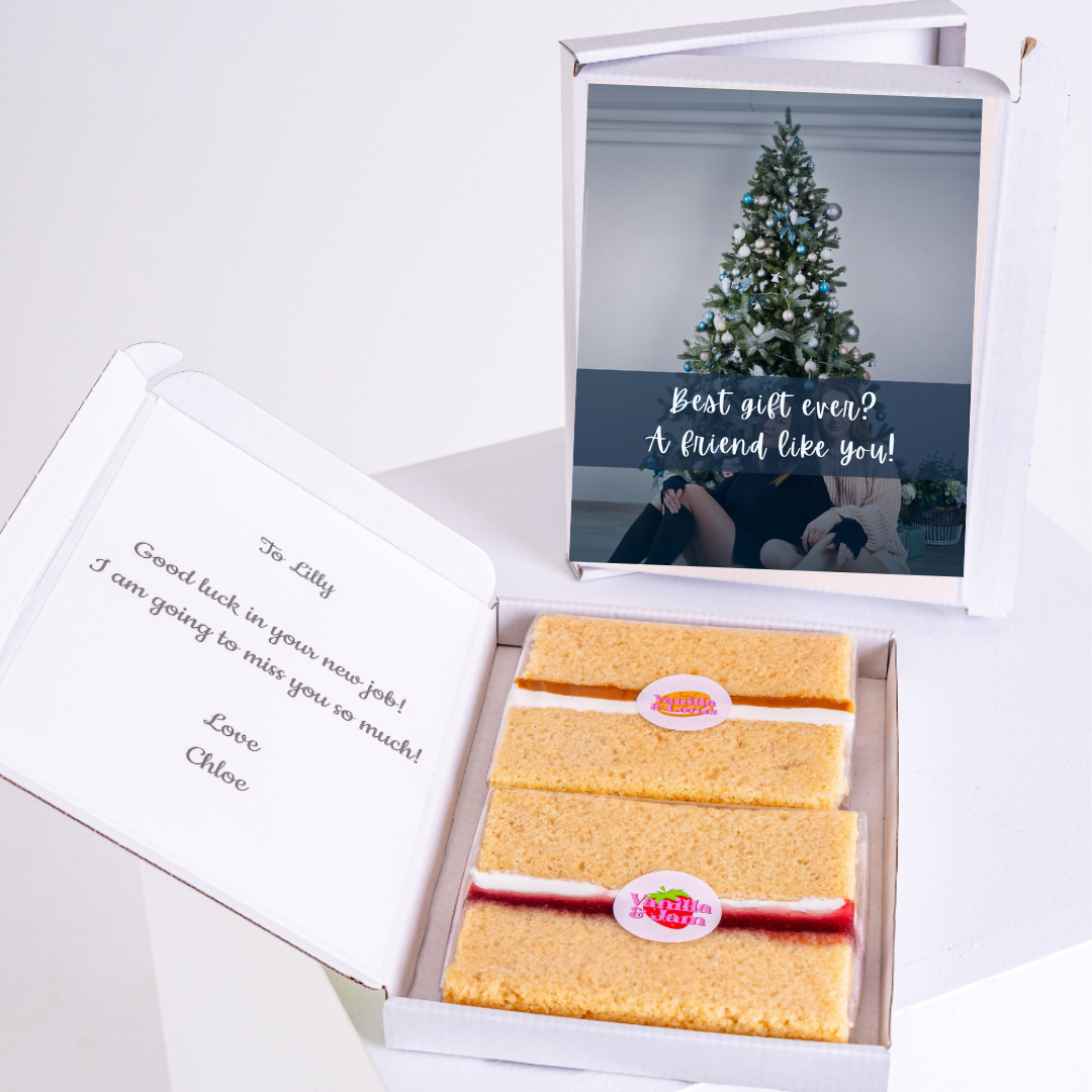 Gift box with cake and message for Lilly