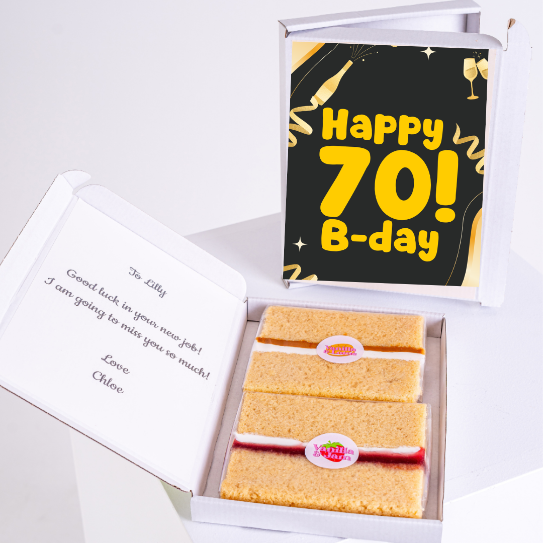 70th birthday cake gift box with card for Lilly - 44_e5c416f1