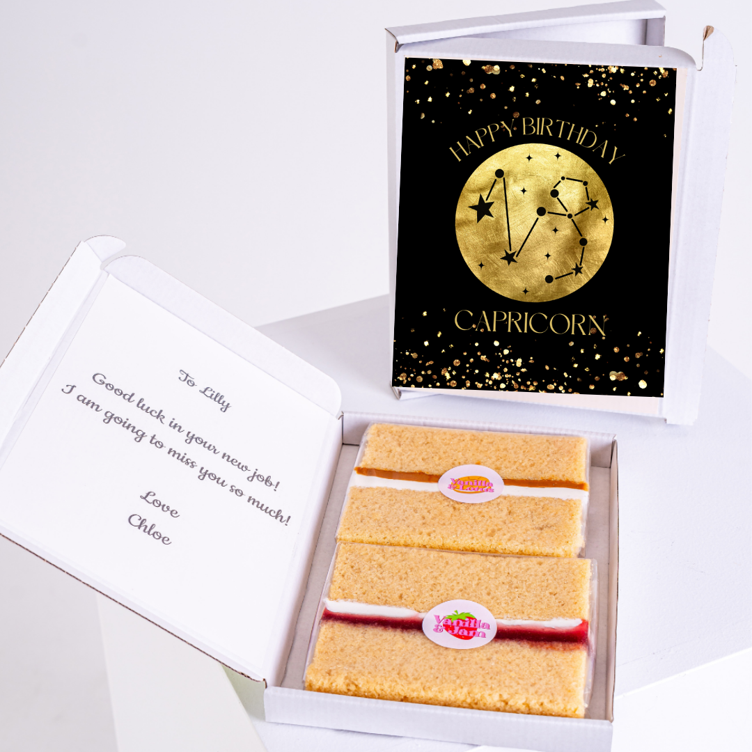 Capricorn birthday cake & card gift for Lilly