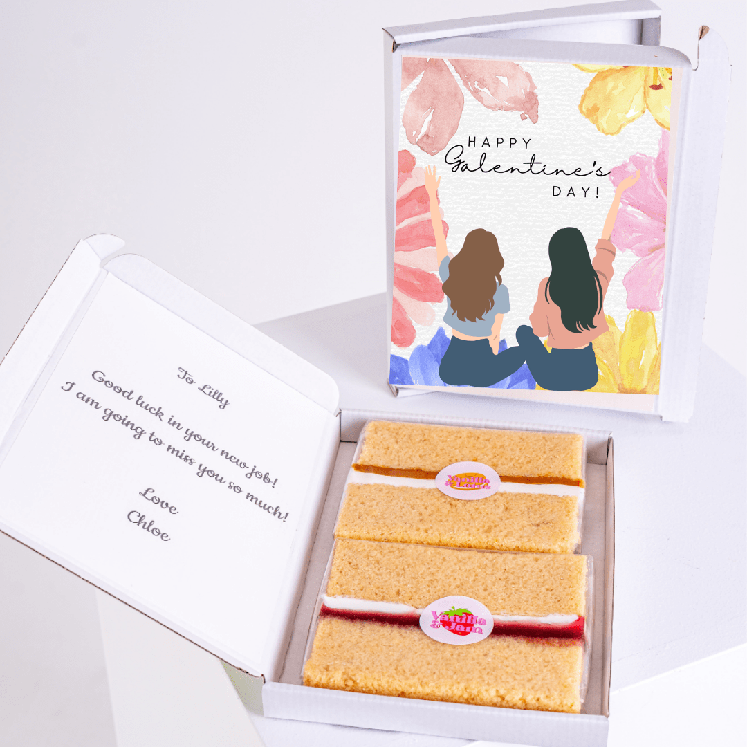 Galentine's Day cake gift for Lilly with a personalized message.
