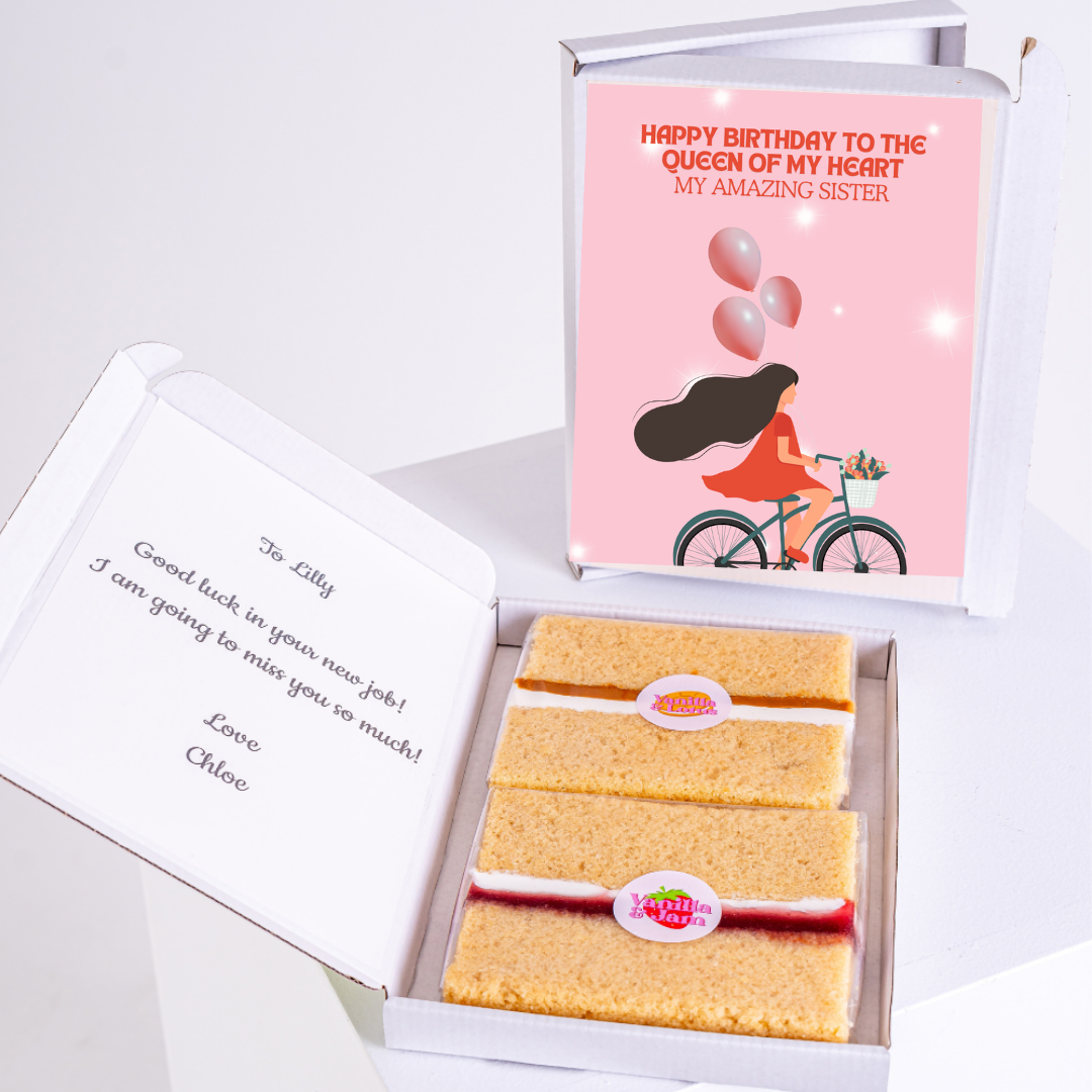 Birthday cake and card gift for sister, Queen of My Heart