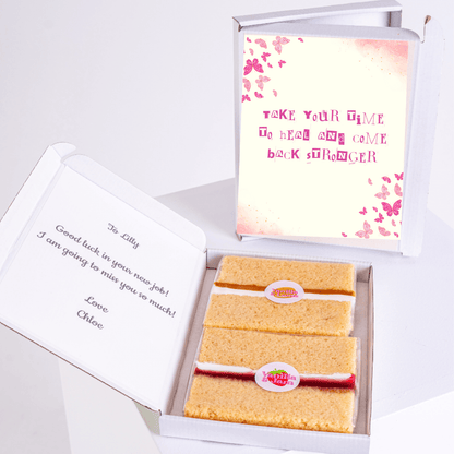 Chloe's goodbye cake gift for Lilly, with message and encouragement.
