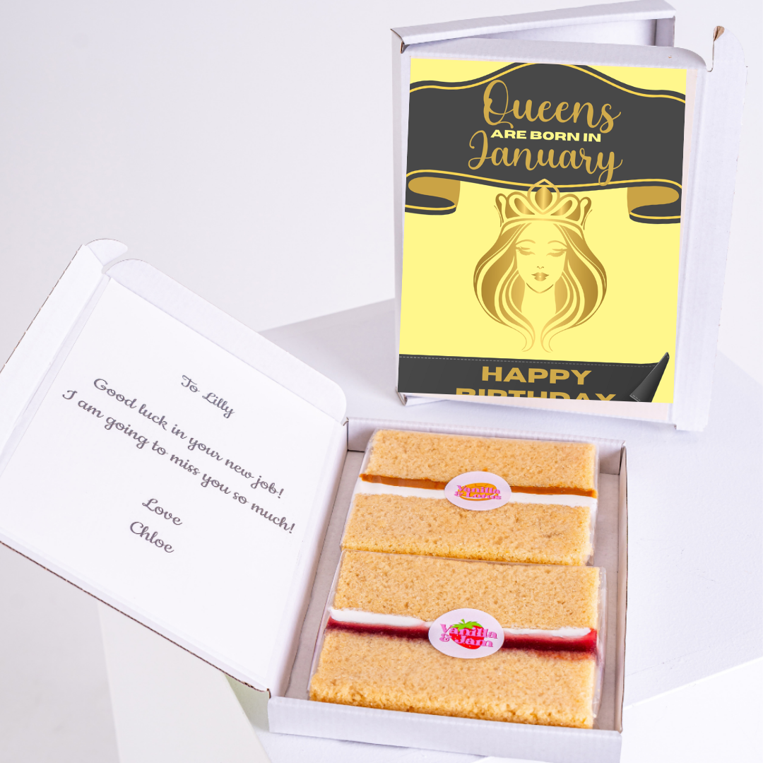 January birthday cake gift box for Lilly